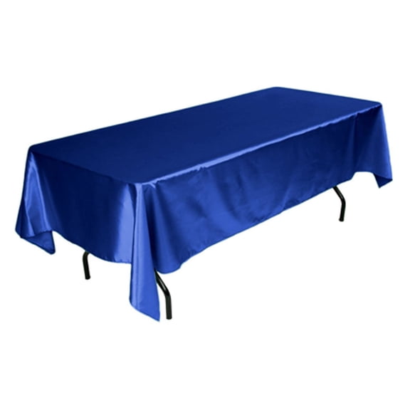 Tektrum 60 x 120 inch 60"x120" Rectangular Silky Satin Tablecloth - Premium Fabric - Best for Wedding Party Banquet Events Restaurant Kitchen Dining Decoration - Blue Color