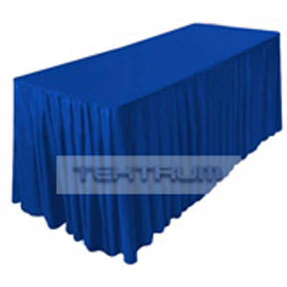Tektrum 6ft 6 ft long 30" x 29" Long Fitted Blue Table Skirt