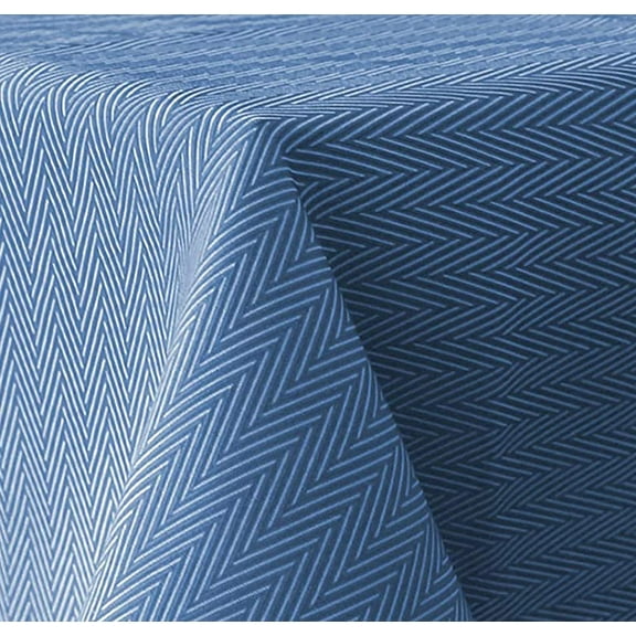 Tektrum 70 X 70 inch Square Herringbone Jacquard Textured Tablecloth Table Cover - Waterproof/Spill Proof/Stain Resistant/Wrinkle Free/Heavy Duty -Great for Banquet, Parties, Dinner, Wedding (Blue)
