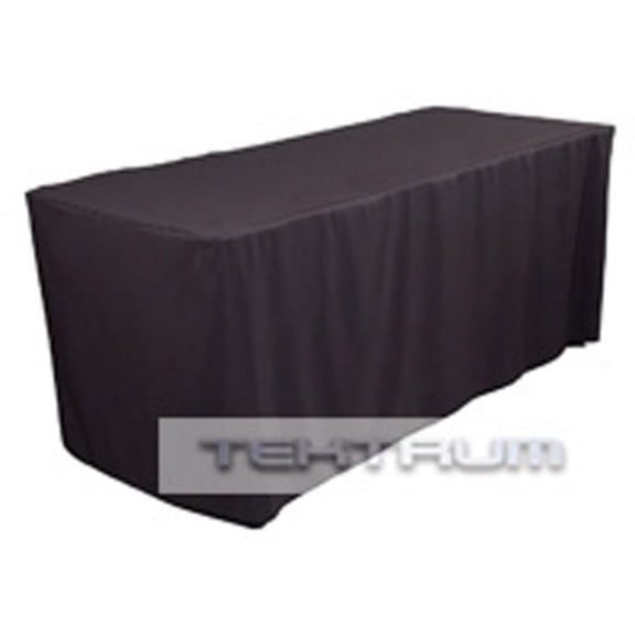 Tektrum Fitted Table Jacket Cover 4' x 30" x 29" Black Polyester Trade Show