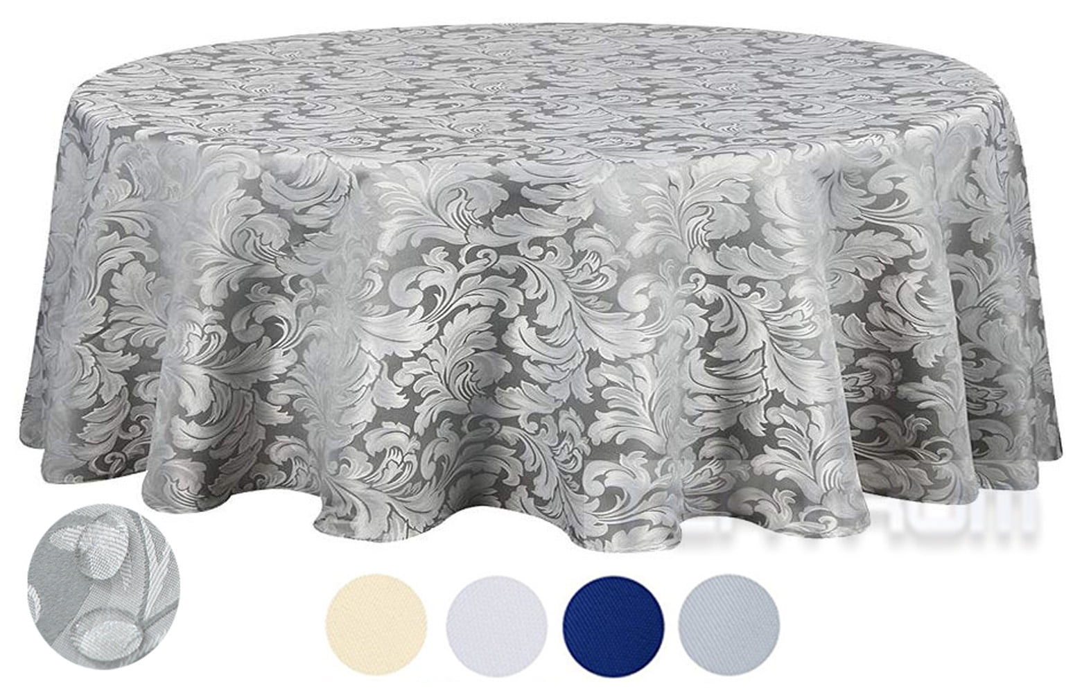 Tektrum Heavy Duty 70 inch Round Damask Jacquard Tablecloth Table Cover ...