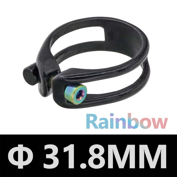 Tekuisi 1×Ultralight 6g Carbon Fiber Seatpost Tube Clamps 31.8/34.9mm Black/rainbow Road Bike Seat Tube Lock Ring Bicycle Accessory