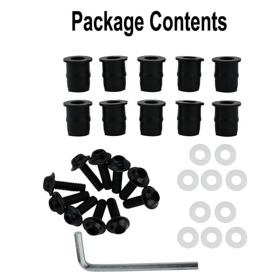 Tekuisi 10Pcs/set M5x15mm Windscreen Windshield Bolts Screw Kit Fairing Screen Fasterners Windscreen Nut Bolt Washer Screw