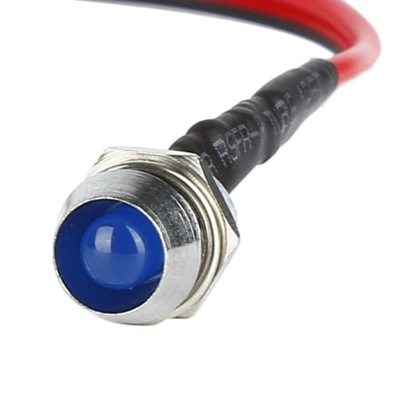 Tekuisi 10pcs 8mm Metal LED Warning Indicator Light Waterproof IP67 Signal Lamp Wires Switch 12V LED Indicator Lamp Warn Light