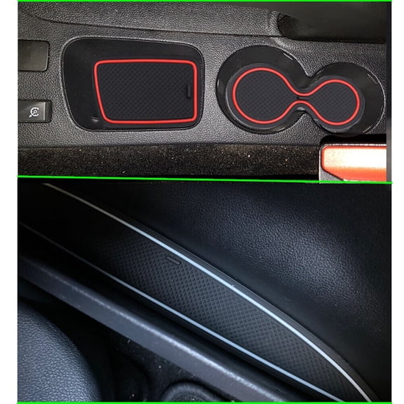 Tekuisi 10pcs Car Door Slot Mats for Renault Clio 4 2013-2018 Car Gate Groove Pad Console Cup Holder Insert Coaster Interior Accessories