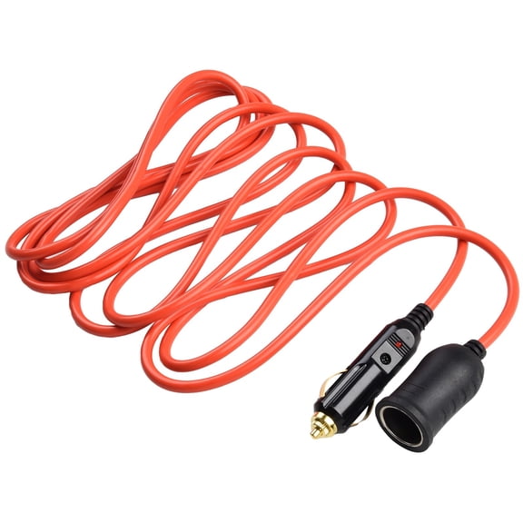 Tekuisi 12V/24V 12ft Car Lighter Extension Cable High Quality Male To Female Socket Plug