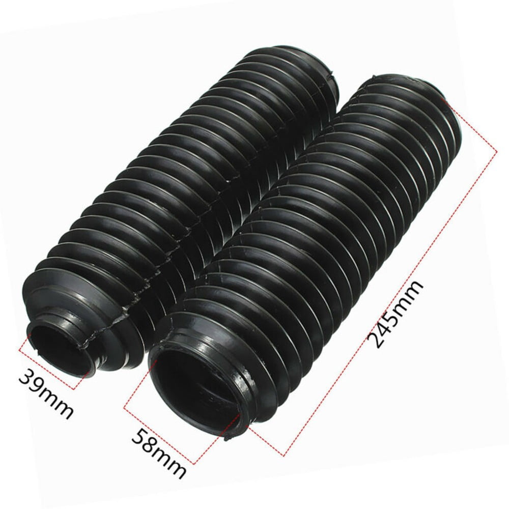 Tekuisi 1Pair Black Motorcycle Front Fork Rubber Gaiters Boots for CQR 245x58x39mm