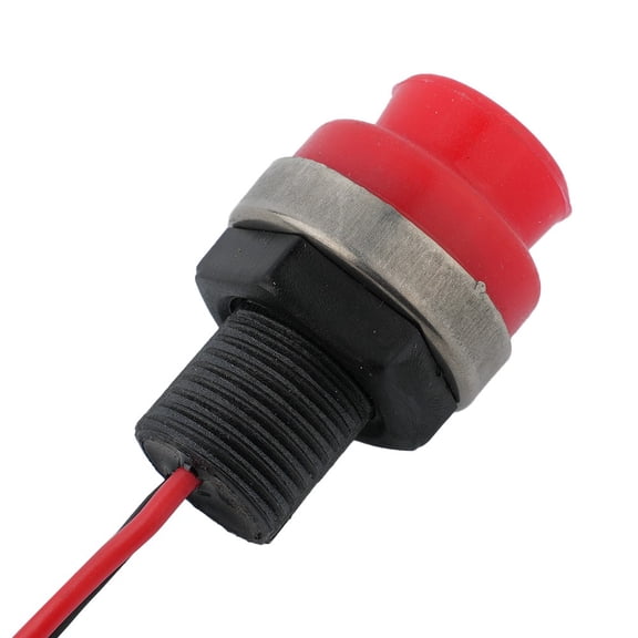 Tekuisi 1x Outboard Engine Stop Switch Keyless Push Button Boat/Marine/Yacht Round Push Button Switch 45cm Wire