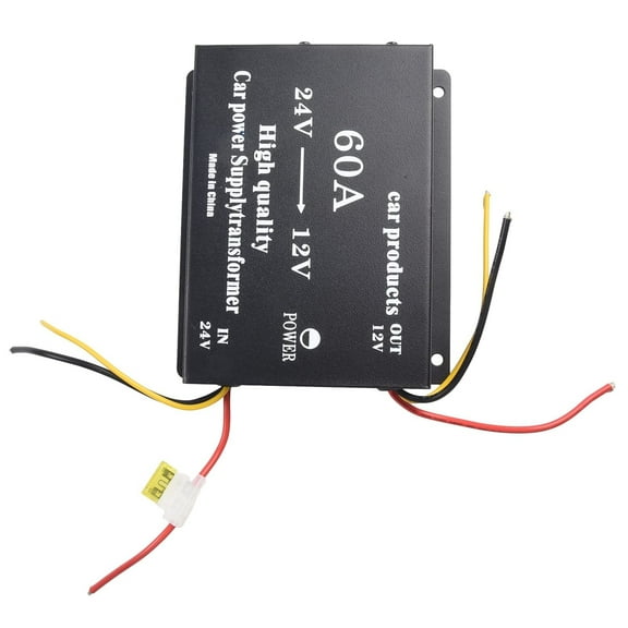 Tekuisi 24V To 12V 60A Truck 24V Converter High Power Vehicle Power Supply Voltage Reducer Automatic Protection for 24V Truck Bus