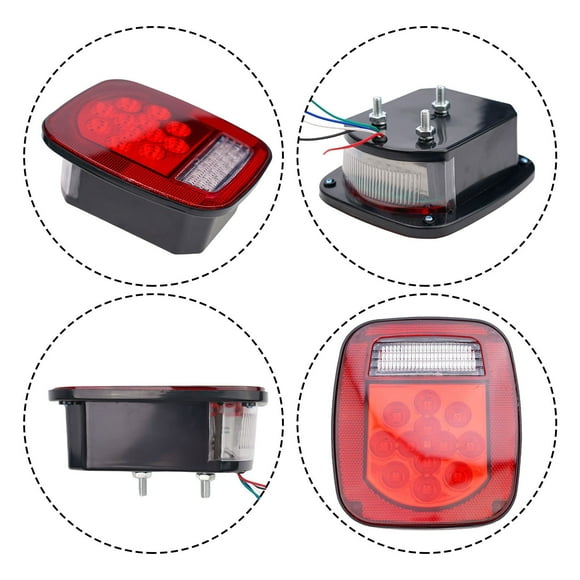 Tekuisi 39LED LED Tail Lights License Plate Lamp Parts Easy Installation Repair Replacement for Jeep for Wrangler YJ TJ