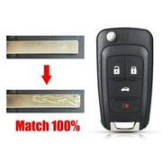 Tekuisi Best Replacement for A Key with Broken Buttons Remote Key Fob for Chevy for Cruze 2010 2011 2012 2013 2014 2015 2016 + Free Cut