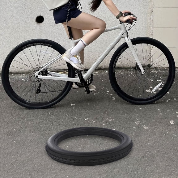 Tekuisi Bicycle Rubber Solid Tire 14x1.75 Solid Tire Non-inflatable Explosion-proof 14 Inch Useful Black Tire Practical Cycling Parts