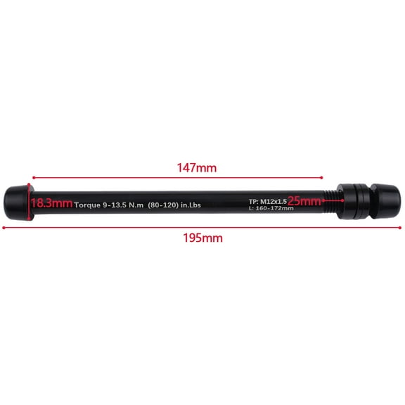 Tekuisi Bike Trainer Through Skewer Axle Road Cycling with Trained Roller Skewer Training Adapter 12x142-148mm P1.5/P1.75 Quick Release