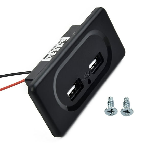 Tekuisi Camper Dual USB Ports Charge Socket with Blue LED Indicator for RV Motorhome Camping Caravan Bus Marine RV Black Accessories