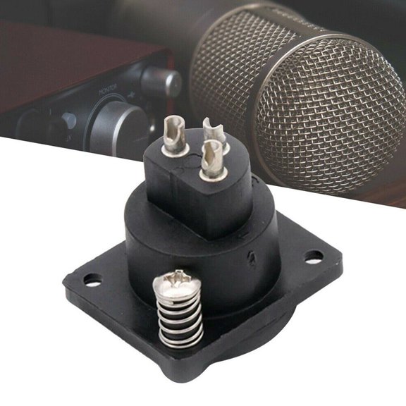 Tekuisi Car 3 Pin XLR Female Chassis Panel Plug Socket Connector for Audio Mobility Scooter Accessories Dust-proof Charging Port