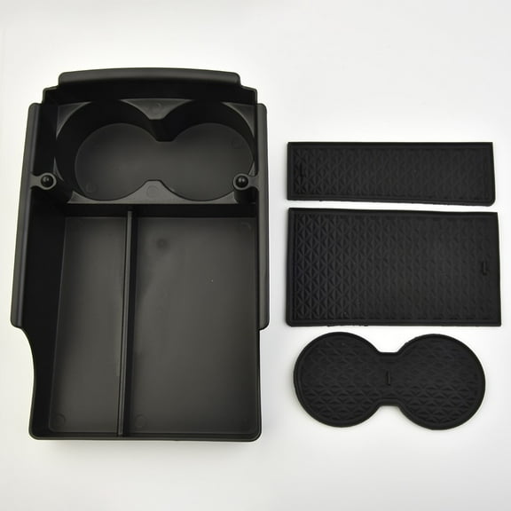 Tekuisi Car Center Console Armrest Storage Box Tray Organizer Anti-Slip Mats Storage Black Tidying Case for Tesla MODEL X MODEL S
