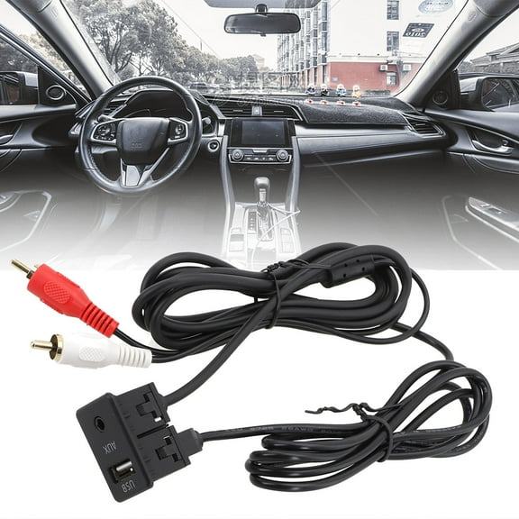 Tekuisi Car Dash Flush Mount 4 Pin USB+3.5mm AUX Switch Panel Interface Cable Adapter Widely Used In Various Car Radios