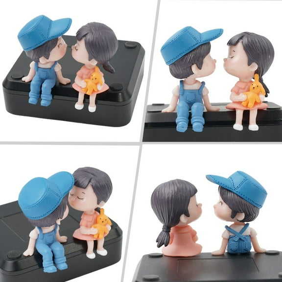 Tekuisi Car Interior Dashboard Accessories Cute Cartoon Couples Figure Ornament Resin Cartoon Dashboard with Vehicle Traceless Adhesive