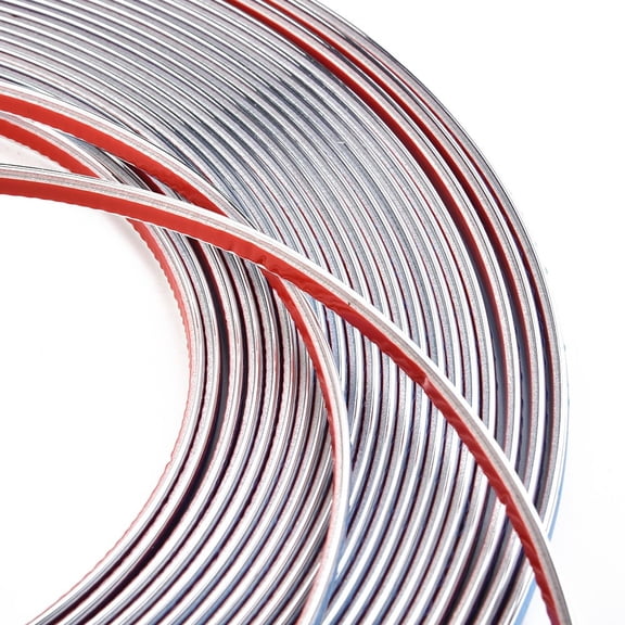Tekuisi Chromate treatment Silver Chrome Moulding Strip 8mmx15m Protecting Vehicle Scratching Improving Interior Exterior