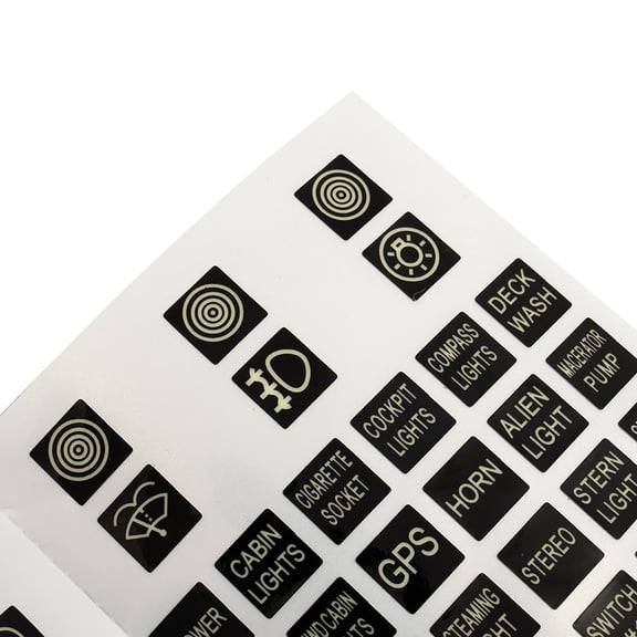 Tekuisi Decoration Sticker Labels Glow Label Night 132pcs Switch Accessory Truck Boat Circuit Marine Panel Replacement