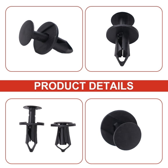Tekuisi Mixed Fairing Fastener Clips 100Pcs Black Body Trim Panel Plug Kit for Honda for Suzuki Plastic Fastener Clips