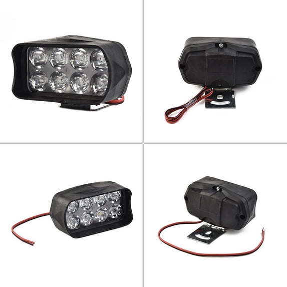 Tekuisi Motorcycle Driving Lamp Waterproof Reflector Headlight 8 Beads LED Light 6000K Motorcycle Headlight Spot Light