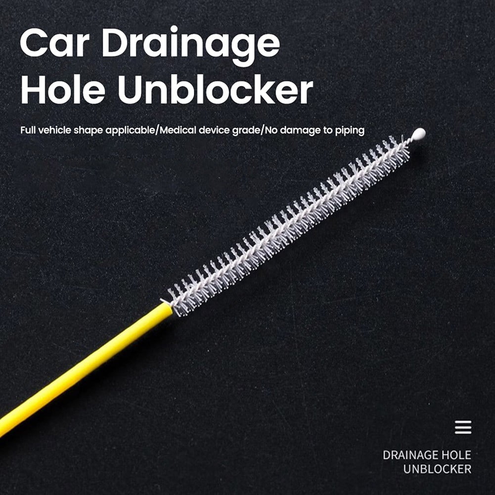 Tekuisi Only 1pcs 2.3M Car Sunroof Drain Dredge Pipe Cleaning Brush Dredging Brush Flexible Tool Nylon+stainless Steel Car Drain Dredge