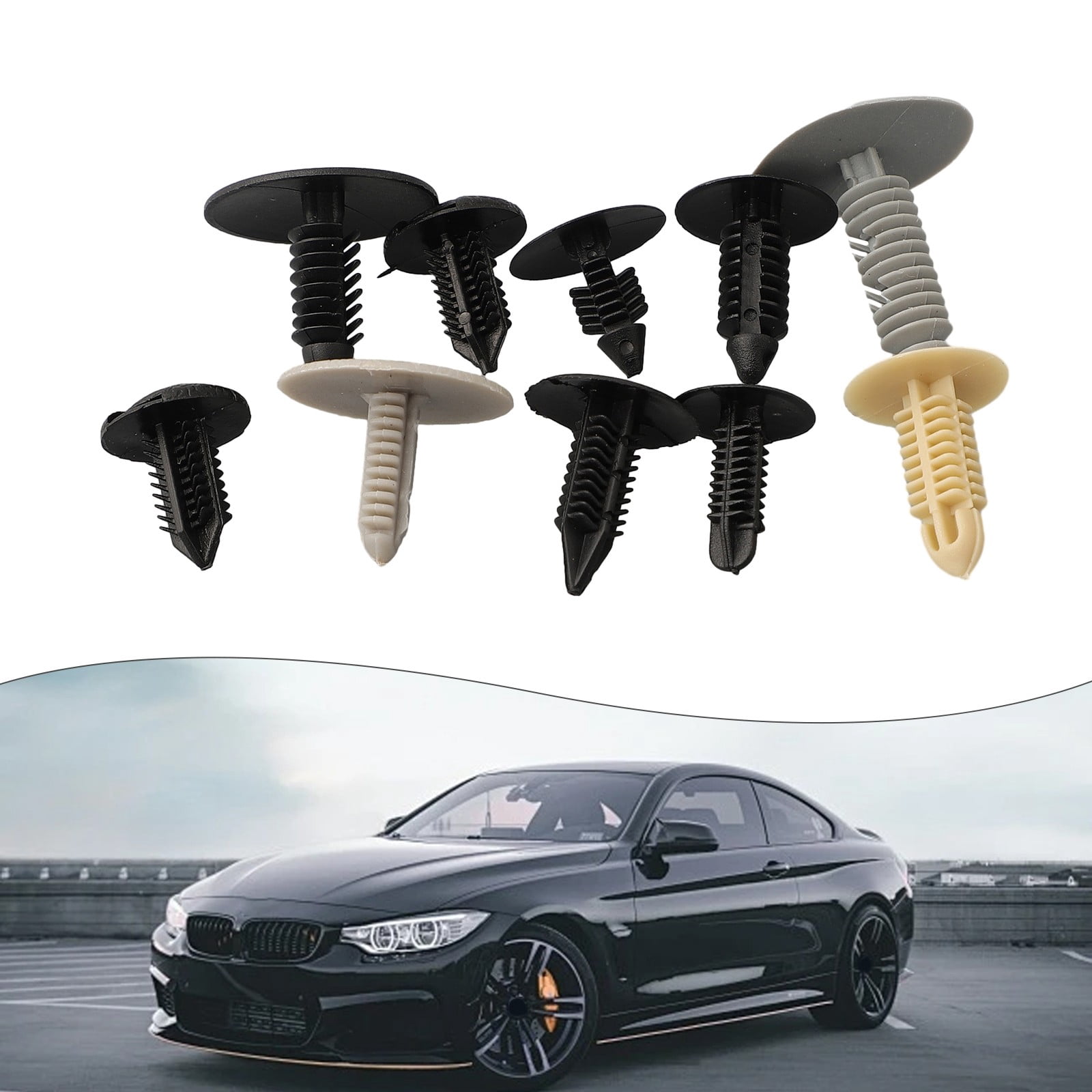 Tekuisi Plastic Car Fender Door Fastener Clips, 100 Piece Set Securely ...