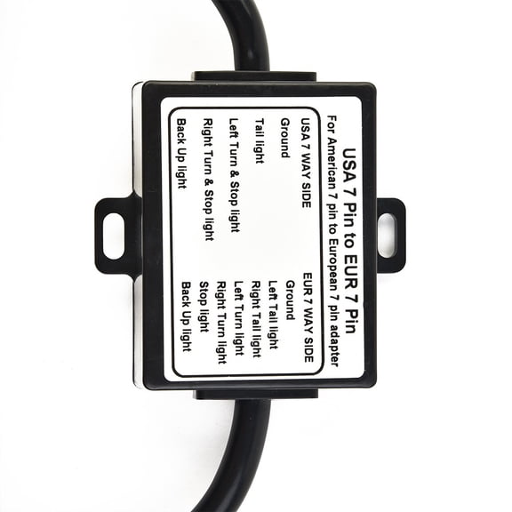 Tekuisi Trailer Light Converter To EU Trailer Light Converter US Vehicle 7-Pole RV Blade Socket To EU 7-Pin Round Plug- Connector