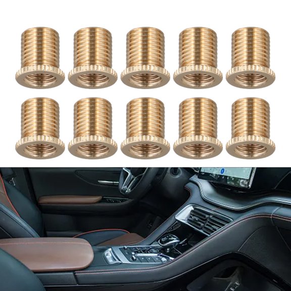 Tekuisi Useful Gear Shift Knob Accessories Aluminum Brand New Gold High Quality Nuts Insert Set Thread Adapter 10 Pack