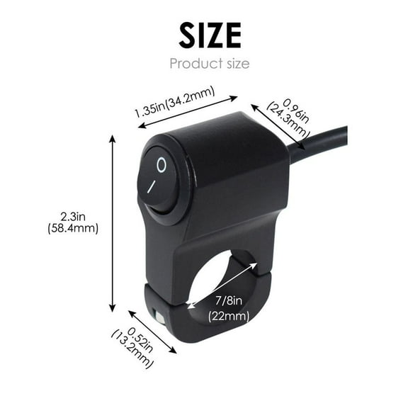 Tekuisi Waterproof Motorbike Motorcycle Handlebar Headlight Fog Spot Light On Off Switch 12V 10A Fog Spotlight Switch for Scooter ATV
