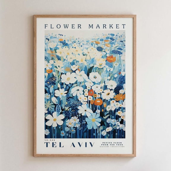Tel Aviv Flower Market Floral Travel Wall Art Home Decor
