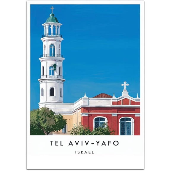 Tel Aviv-Yafo Map Retro Style Travel Canvas, Tel Aviv-Yafo Map Vintage Rustic Canvas Print, Home Office Wall Decoration, Tel Aviv-Yafo Map Country Canvas Canvas nGIoI1
