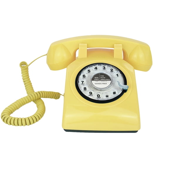 TelPal Retro Single Line Corded Desk Telephone Classic Vintage Rotary Dial Hands Free Landline Phone for Home/Office/Hotel, Antique Phones for Seniors Gift