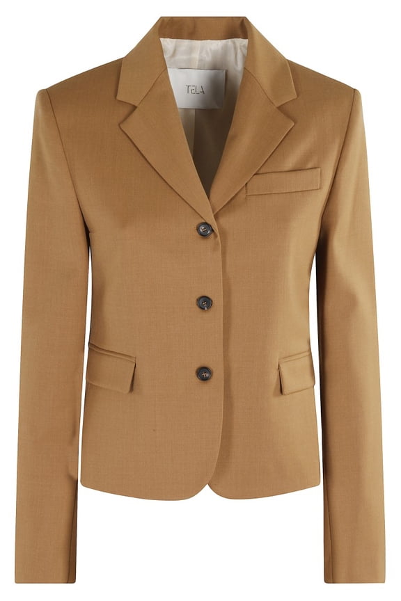 Caramel Canvas Jacket With Classic Lapel (Women's)