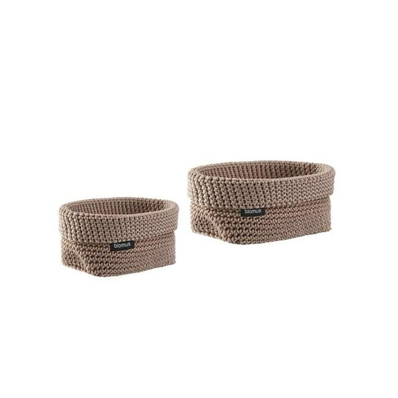 Tela Crochet Storage Basket Set - Bark Mauve
