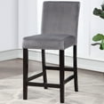 thumbnail image 1 of Tela Velvet Counter Height Bar Chairs, Gray, Set of 2, 1 of 5