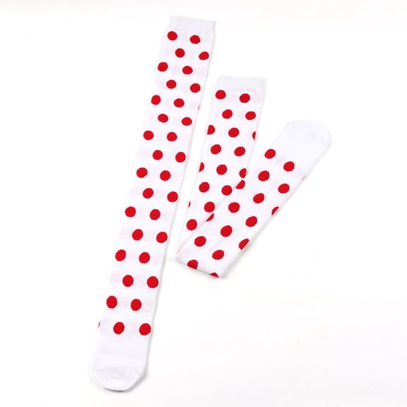 Telankuip 1 Pair Over the Knee Socks for Women Long Polka Dot Stretch Soft Comfy Warm High Socks Funny Colorful Thigh Stocking for Daily Wear WH1 One Size