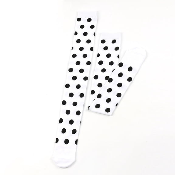 Telankuip 1 Pair Over the Knee Socks for Women Long Polka Dot Stretch Soft Comfy Warm High Socks Funny Colorful Thigh Stocking for Daily Wear WH2 One Size
