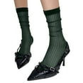 thumbnail image 1 of Telankuip 1 Pair Womens Sparkling Glitter Socks for Mid Calf Shiny Thread Sheer Dressy Casual Stackable Socks Fashion Footwear Shimmer Carnival Festival Outfit Dark Green One Size, 1 of 4