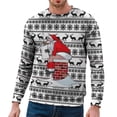thumbnail image 1 of Telankuip 2025 Christmas Sweatshirts for Men Funny Crew Neck Pullovers Long Sleeve Christmas Print Retro Santa Claus Tops Warm Comfortable Fitted Casual Workout Sweatshirt White2 L, 1 of 7