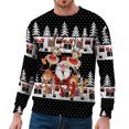 thumbnail image 1 of Telankuip 2025 Christmas Sweatshirts for Men Funny Crew Neck Pullovers Long Sleeve Christmas Print Retro Santa Claus Tops Warm Comfortable Fitted Casual Workout Sweatshirt Black4 L, 1 of 7