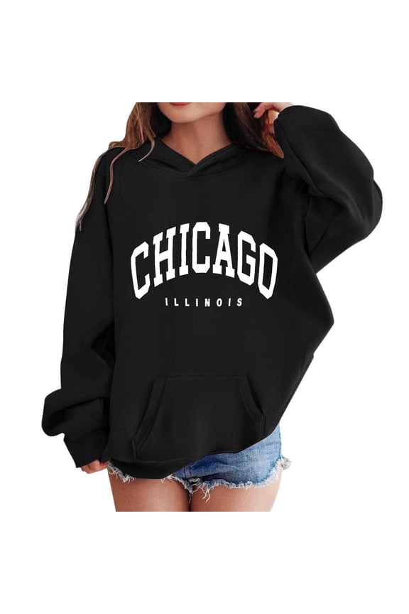 2025 Fashion California Letter Print Girls Pullover Hoodies Loose Fit Long Sleeve Kids Sweatshirts Drawstring Drop Shoulder Casual Workout Fall Winter Hooded Tops Black 11-12 Years