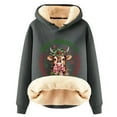thumbnail image 1 of Telankuip 2025 Fashion Christmas Hoodies for Women Sherpa Lined Warm Long Sleeve Pullover Sweatshirts X-Mas Letter Printed Cute Cow Graphic Soft Comfort Hooded Tops Light Gray L, 1 of 3