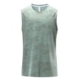 thumbnail image 1 of Telankuip 2026 Summer Lightweight Breathable Workout Tank Tops for Men Fashion Camouflage Print Crewneck Sleeveless Tee Vest for Exercise and Fitness Daily Wear 0-Light Green L, 1 of 6