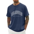thumbnail image 1 of Telankuip 2026 Summer Mens T Shirts Fashion Letter Printed Raglan Sleeve Round Neck Athletic Tops Soft Comfortable Thin Workout Graphic Tees Simple Stylish T-Shirt for Daily Wear Navy XXXXL, 1 of 4