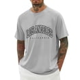 thumbnail image 1 of Telankuip 2026 Summer Mens T Shirts Fashion Letter Printed Raglan Sleeve Round Neck Athletic Tops Soft Comfortable Thin Workout Graphic Tees Simple Stylish T-Shirt for Daily Wear Light Gray XXL, 1 of 4
