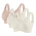 thumbnail image 1 of Telankuip 3PCS Womens Wireless Bras No Underwire Push up Bralettes Seamless Ribbed Soft Cozy Full Coverage Adjustable Wide Straps Everyday Bras Plus Size Sports Bra Multicolor4 XL, 1 of 2