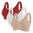 thumbnail image 1 of Telankuip 3PCS Womens Wireless Bras No Underwire Push up Bralettes Seamless Ribbed Soft Cozy Full Coverage Adjustable Wide Straps Everyday Bras Plus Size Sports Bra Multicolor9 XL, 1 of 2