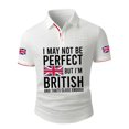thumbnail image 1 of Telankuip British Celebration Flag Print Polo Shirts for Men Classic Lapel Button Short Sleeve Pullover Top Summer Soft Comfy Breathable Waffle Tee for Business Leisure Wear 11-White XL, 1 of 3